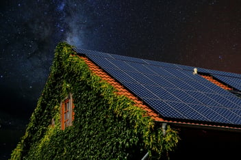 house roof with solar panels