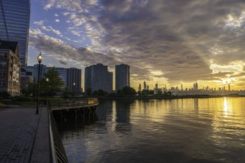 Sunrise over Hoboken, New Jersey