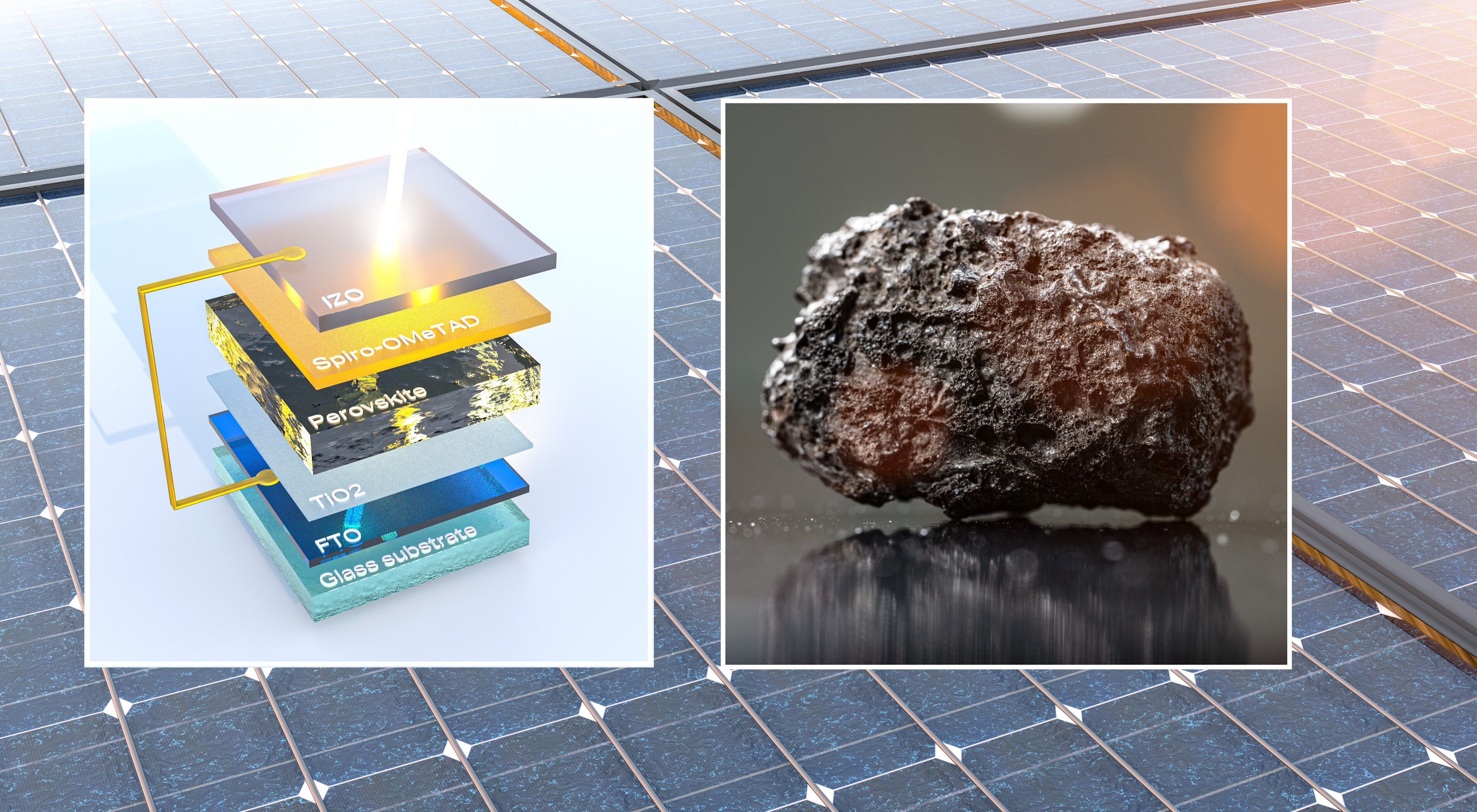 illustration of a modern perovskite high performance solar cell module for high efficient photon recycling