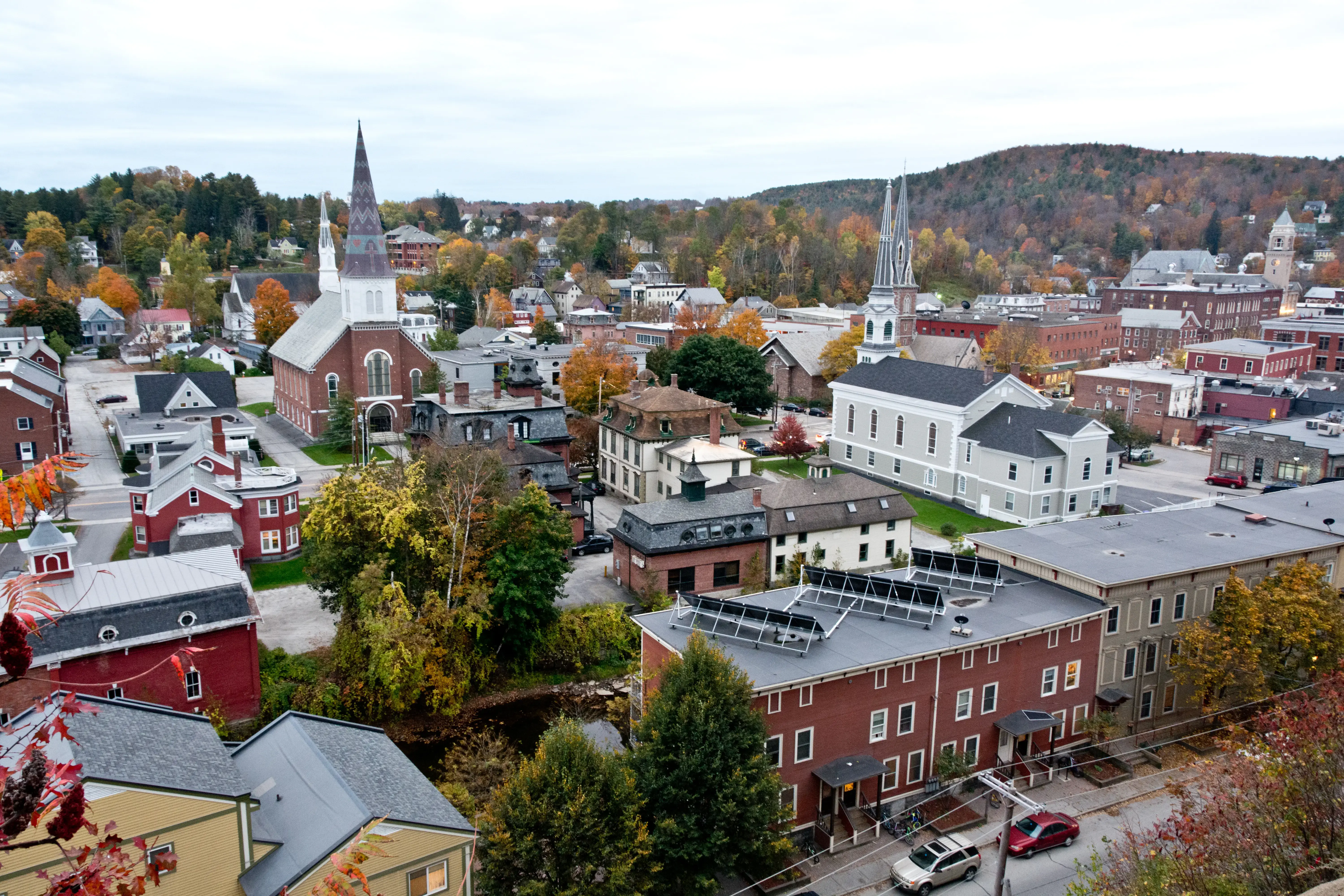 Montpelier cityscape in autumn